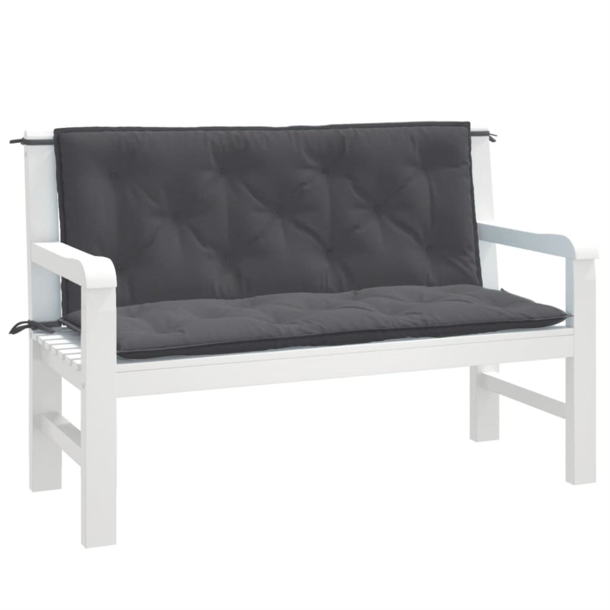 vidaXL Garden Bench Cushions 2 pcs Melange Anthracite 47.2''x19.7''x2.8'' Fabric