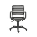 37 All Black Flat Bungee Cord Mid Back Office Chair