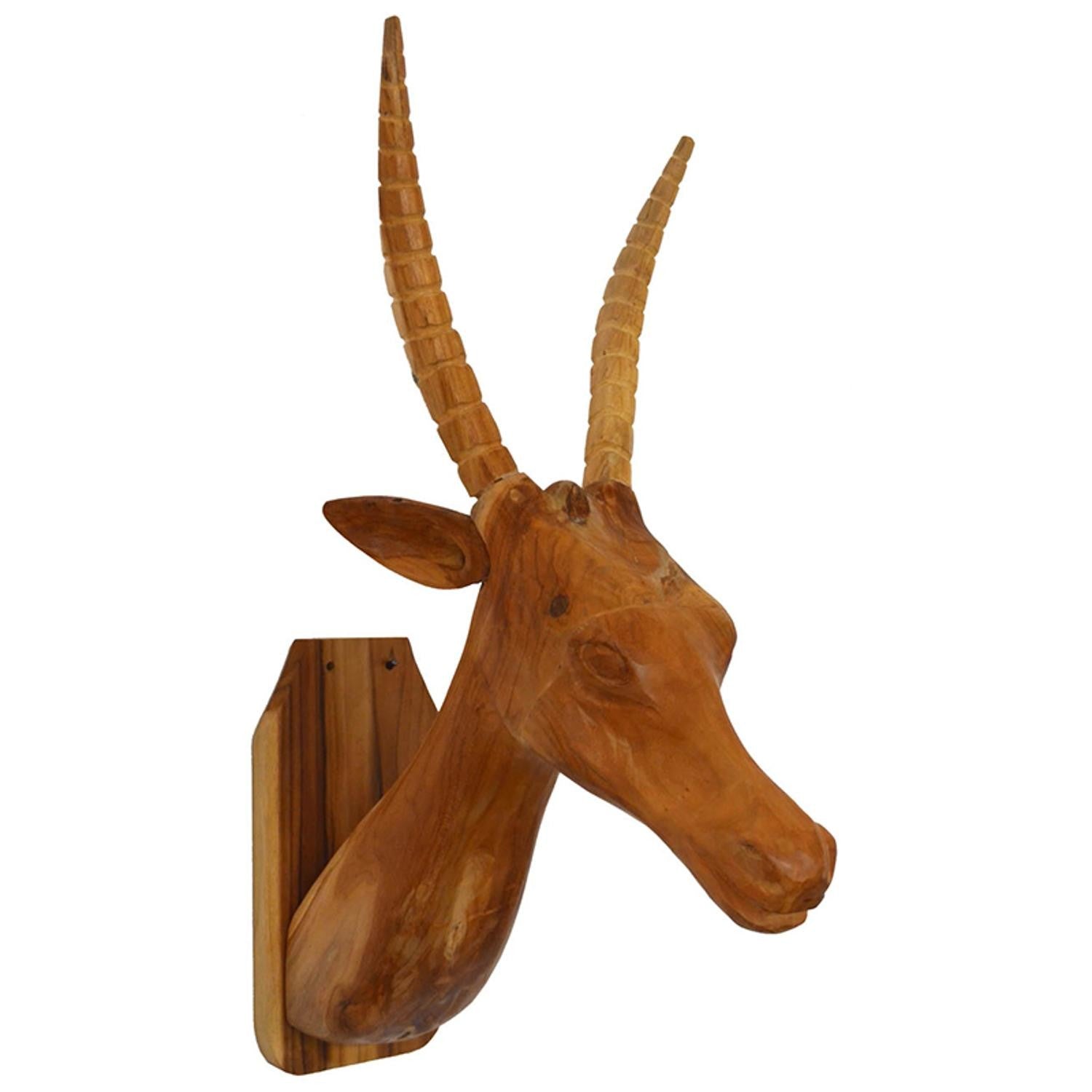 Elk Head Traditional Teak Root Wall Dcor