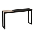 56 Natural and Black and Black Sled console Table