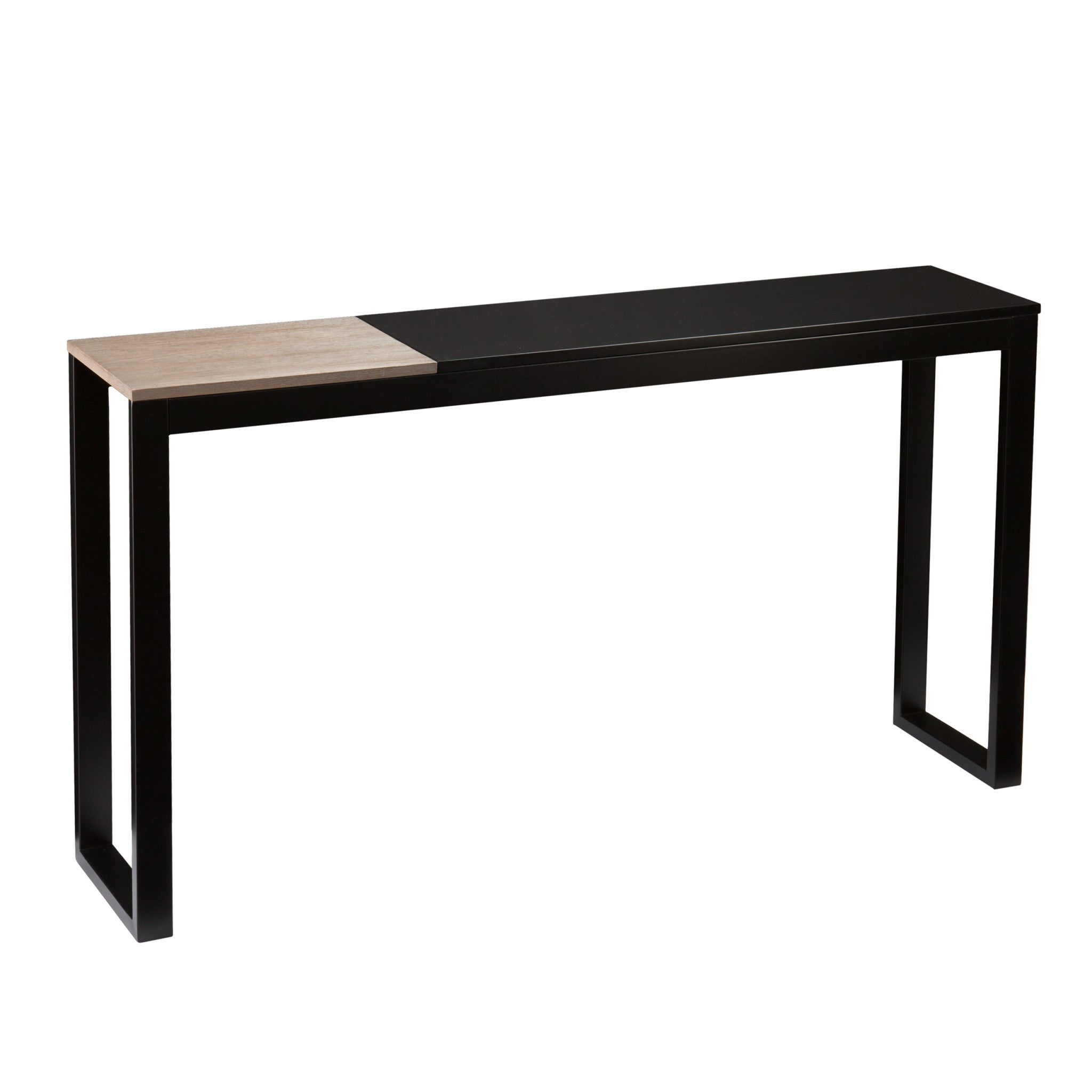 56 Natural and Black and Black Sled console Table