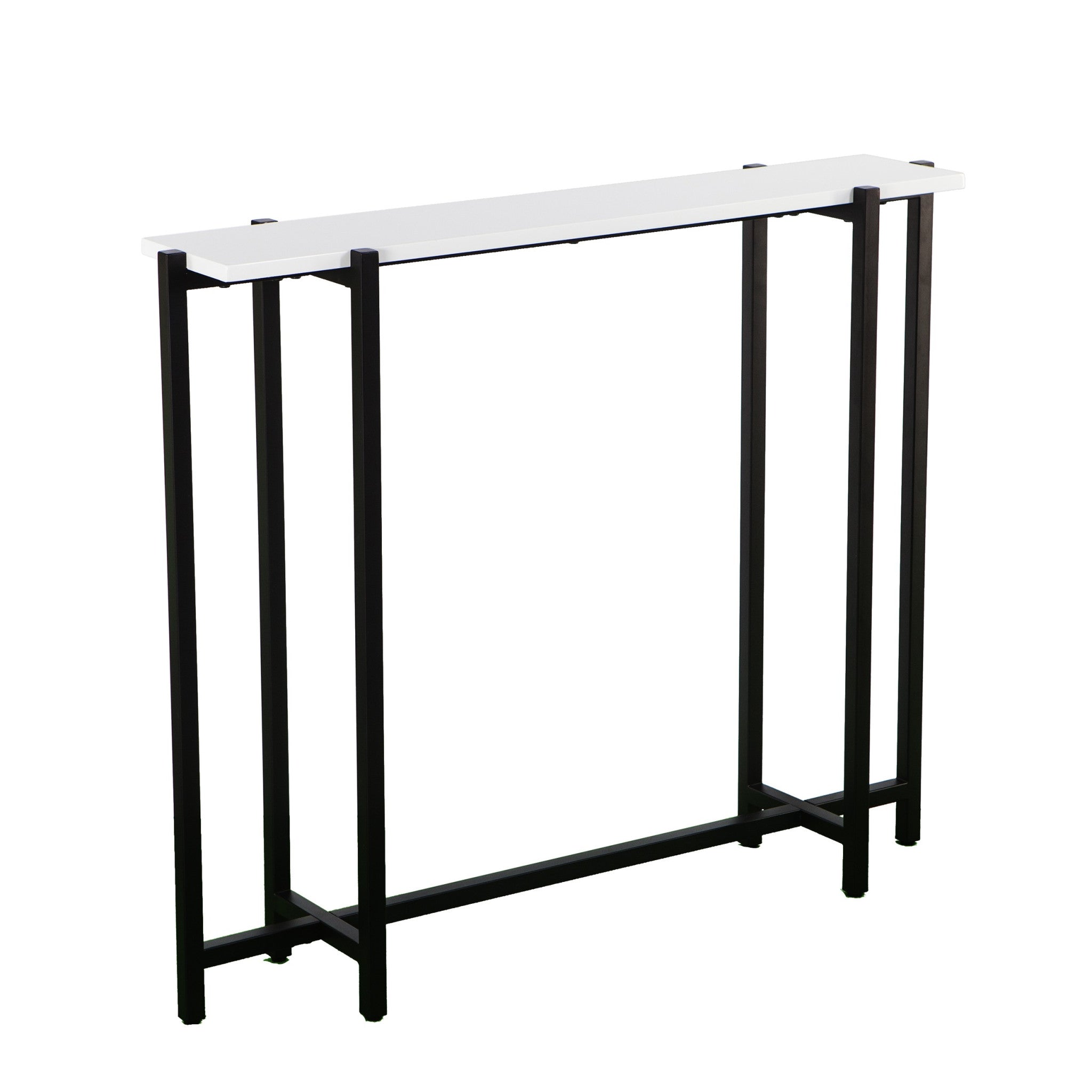 36 White and Black Frame console Table