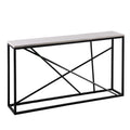 52 White and Black Faux Marble Frame console Table