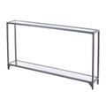 56 clear and Silver glass Mirrored Floor Shelf console Table With Storage