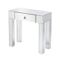 31 Silver Mirrored Glass Console Table With Storage
