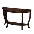 48 Brown Half circle console Table With Storage