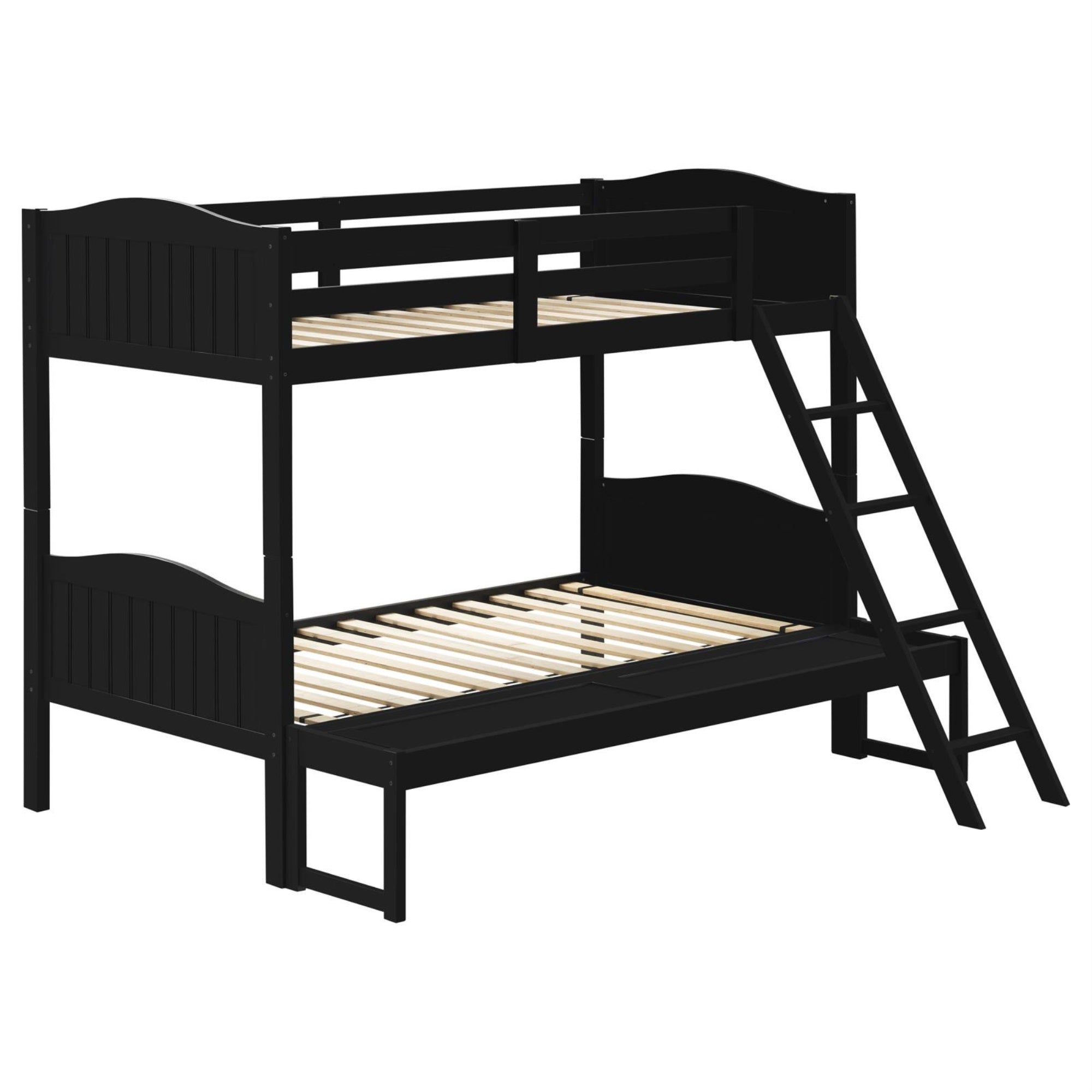 Coaster Home Furnishings Littleton Twin Over Full Bunk Bed with Ladder Black