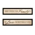 Set Of Two Love Family and Friends Black Framed Print Wall Art