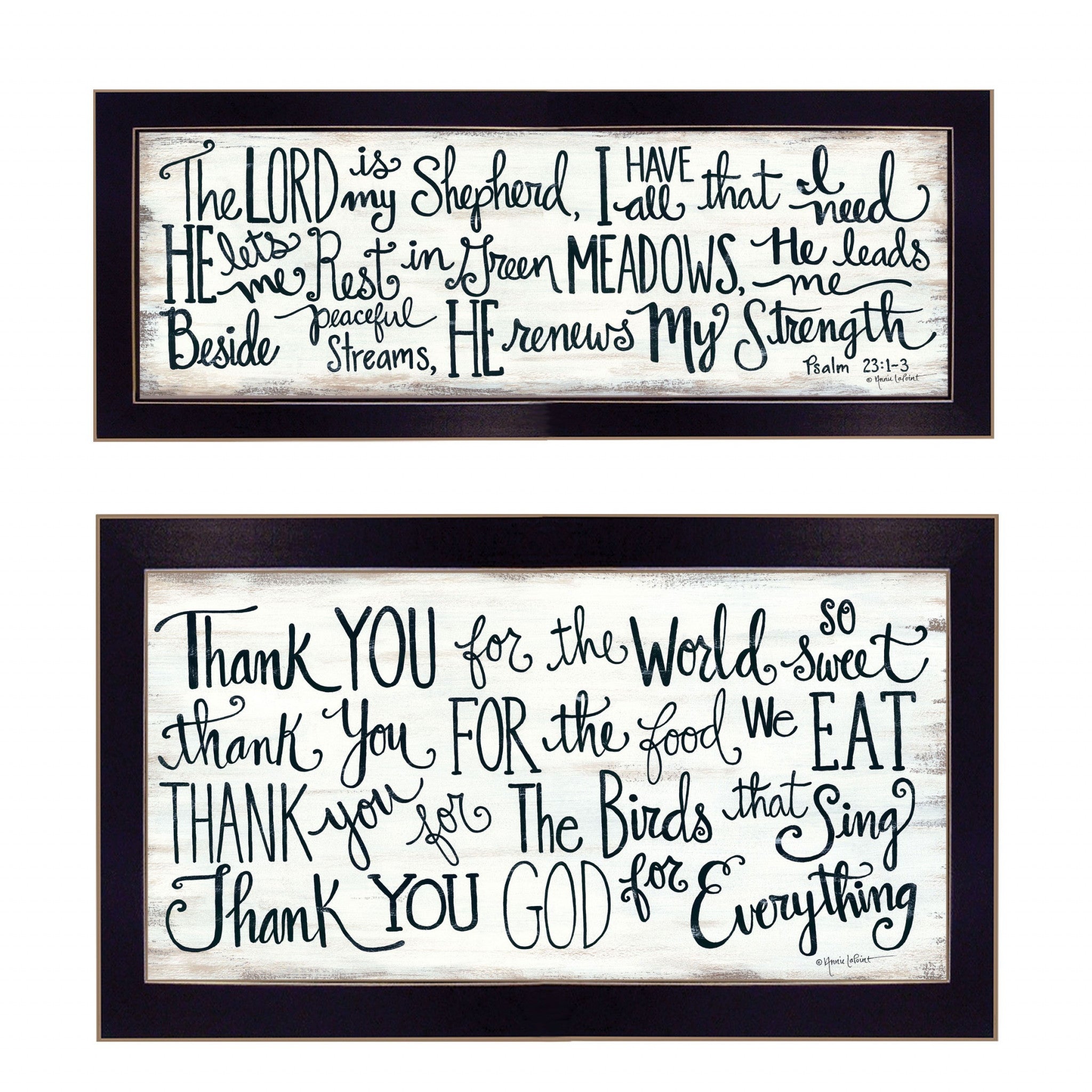 Set Of Two Thank You Lord 2 Black Framed Print Wall Art