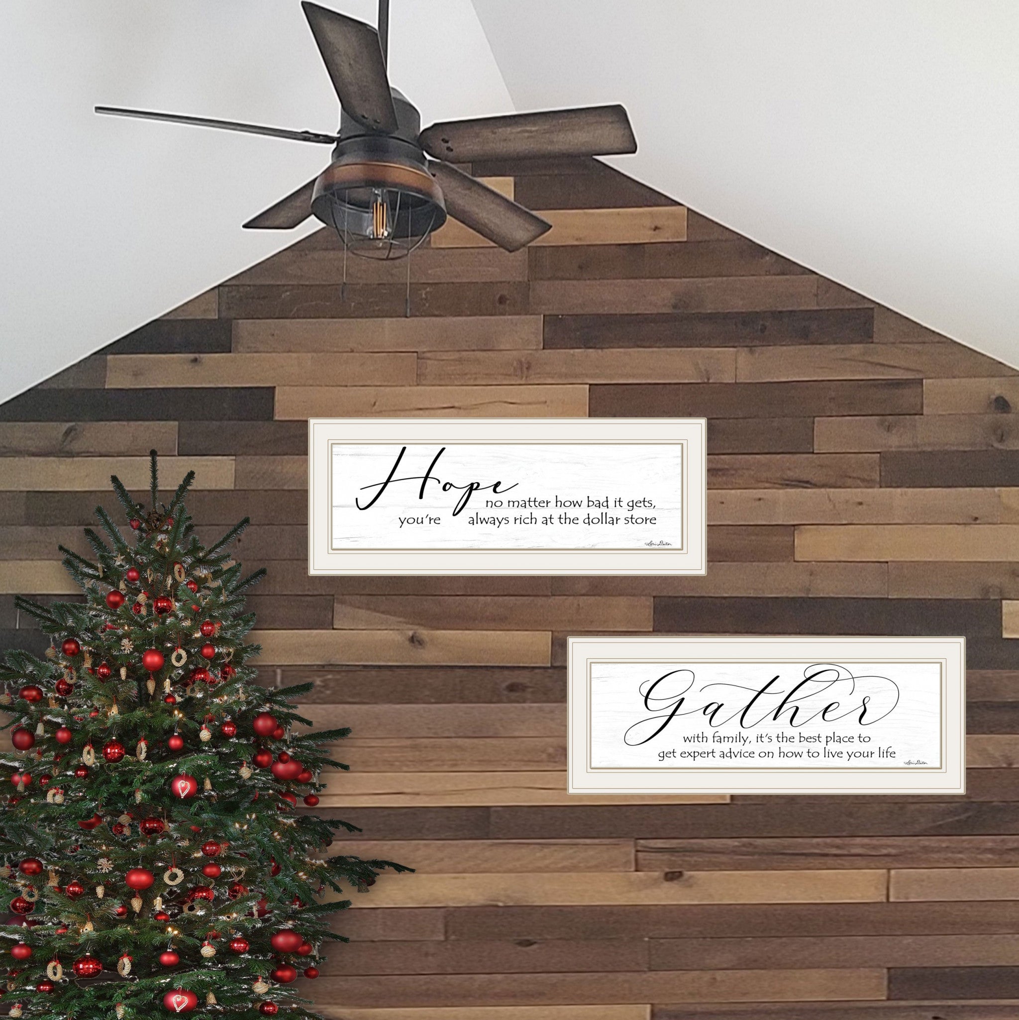 Set Of Two Gather Together 1 White Framed Print Wall Art