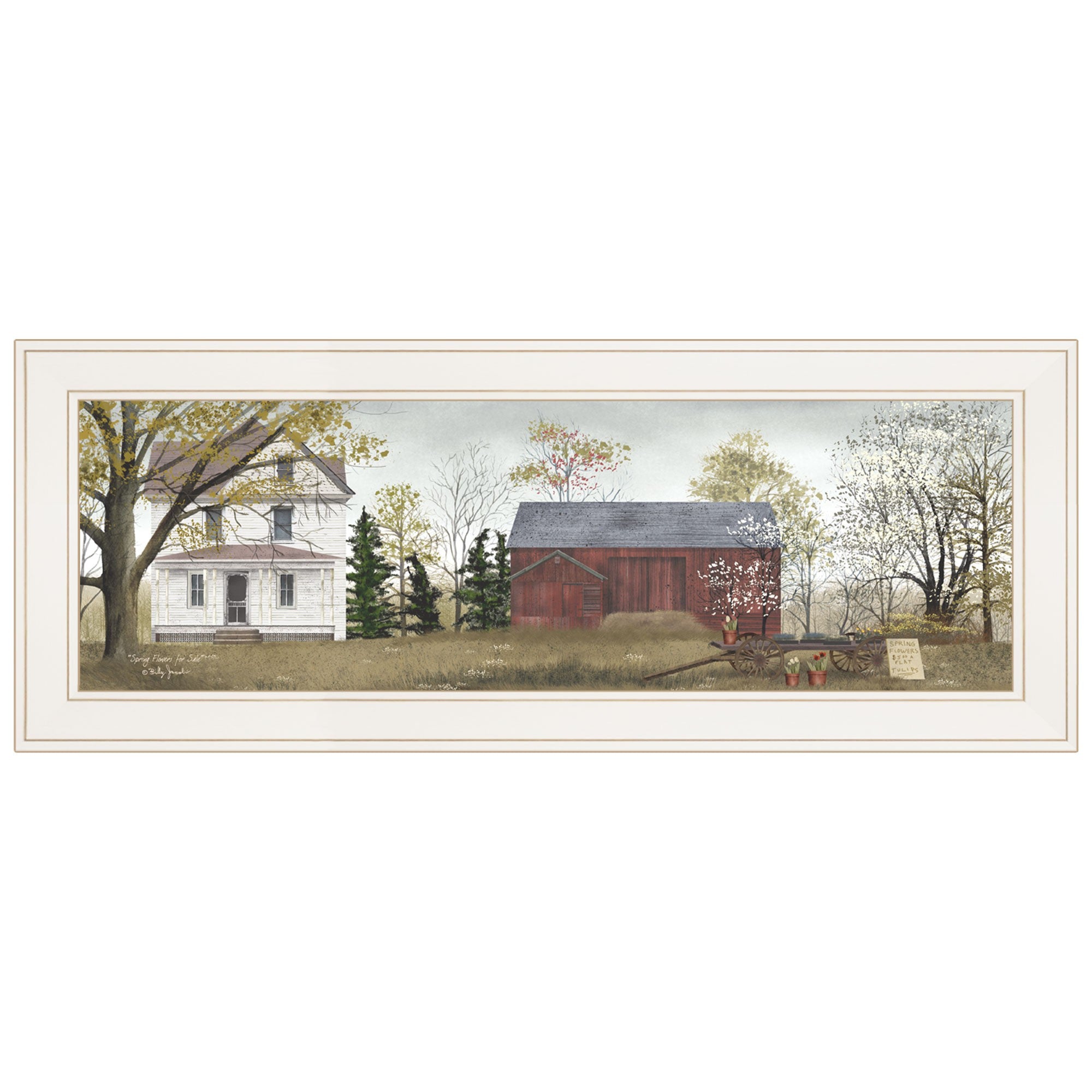 Spring Flowers For 2 White Framed Print Wall Art