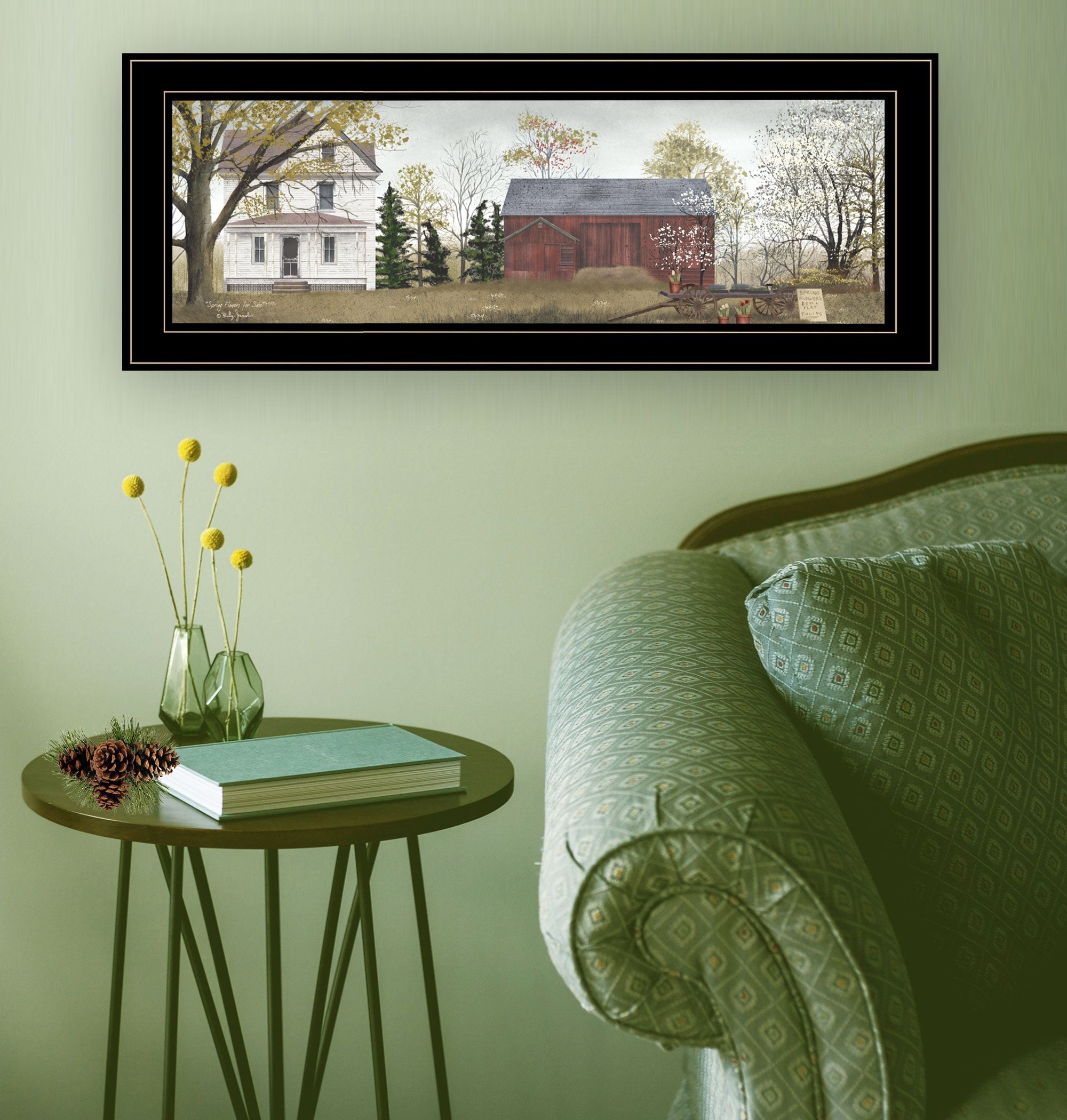 Spring Flowers For 3 Black Framed Print Wall Art