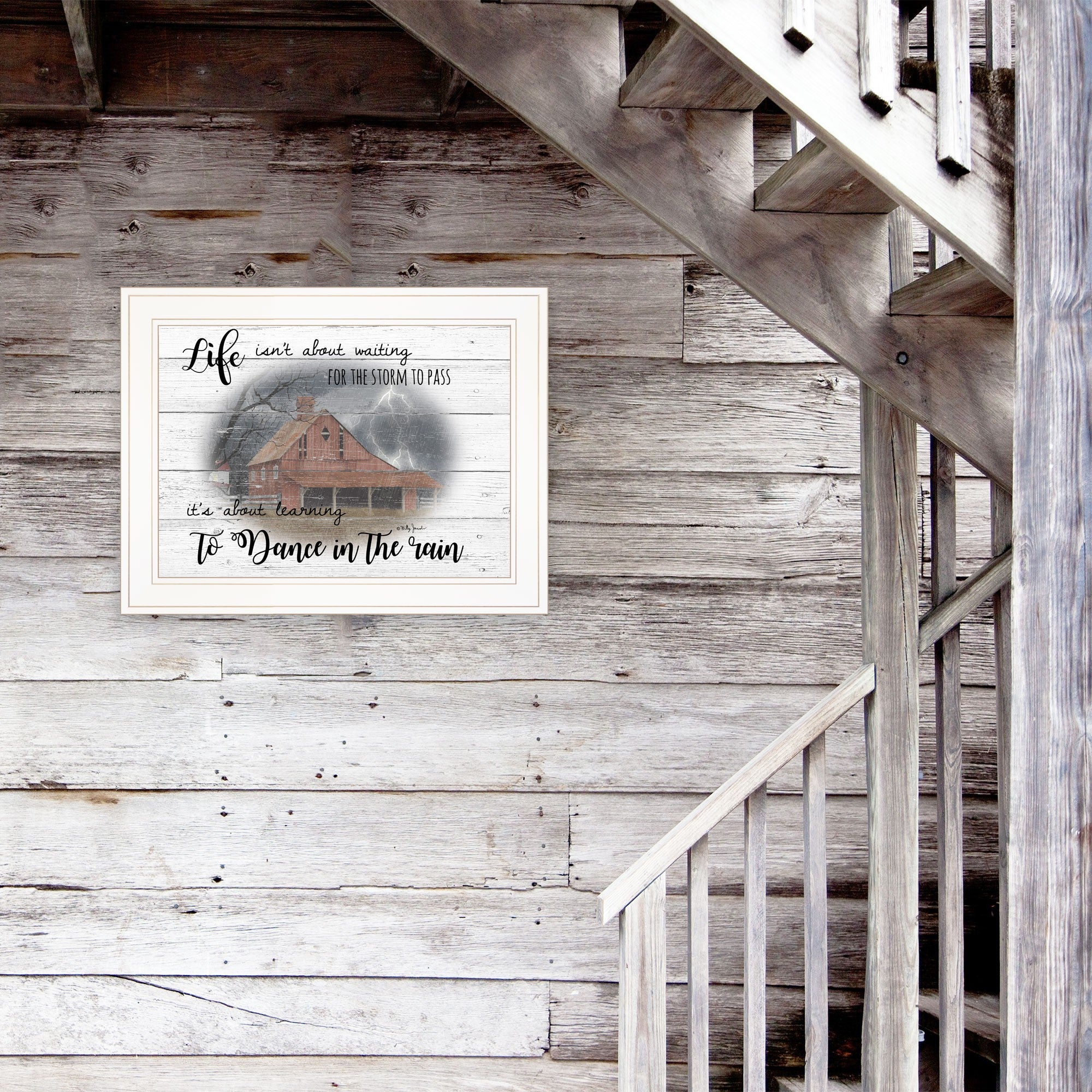 Storm Dance White Framed Print Wall Art