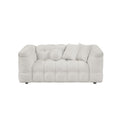 Boucle Fabric Cream Loveseat