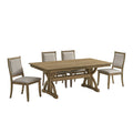 5pc Wood Dining Table Set Ash Brown