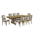 9pc Butterfly Extension Dining Table Set Ash Brown