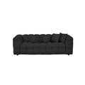 Boucle Fabric Black 2pc Sofa and Loveseat Set