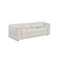 Boucle Fabric Cream 2pc Sofa and Loveseat Set