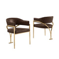 LeatherAire Side Chairs with Gold Chrome Set of 2