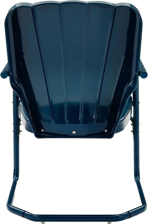 Crosley Furniture Ridgeland 2-Piece Outdoor Chair Set, Retro Metal Patio Chairs For Dining, Porch, Deck, Navy
