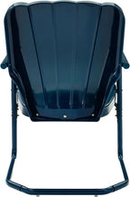 Crosley Furniture Ridgeland 2-Piece Outdoor Chair Set, Retro Metal Patio Chairs For Dining, Porch, Deck, Navy