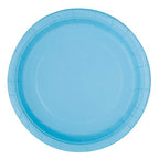 Lovely Powder Blue Solid Round Dessert Plates - Vibrant 7'' (Pack Of 20) - Sturdy & Stylish - Perfect For Birthdays, Showers & C