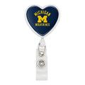 University Of Michigan Wolverines Logo Heart Lanyard Retractable Reel Badge Id Card Holder