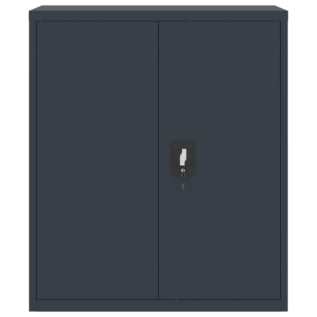 vidaXL File Cabinet Lockable Metal Storage Cabinet with Doors Anthracite Steel