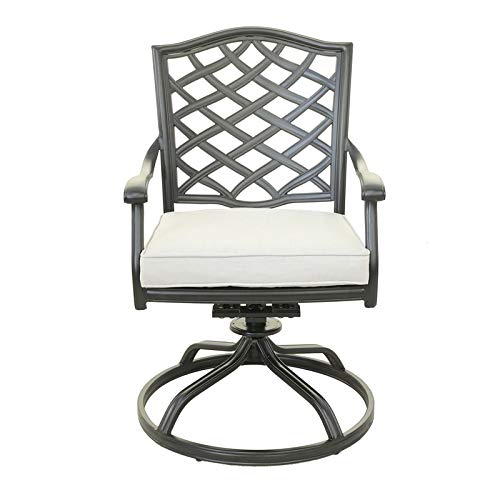 iPatio Florence Aluminum Dining Swivel Chair with Cushion, Set of 2