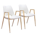 Zuo Desi Dining Chair White & Gold