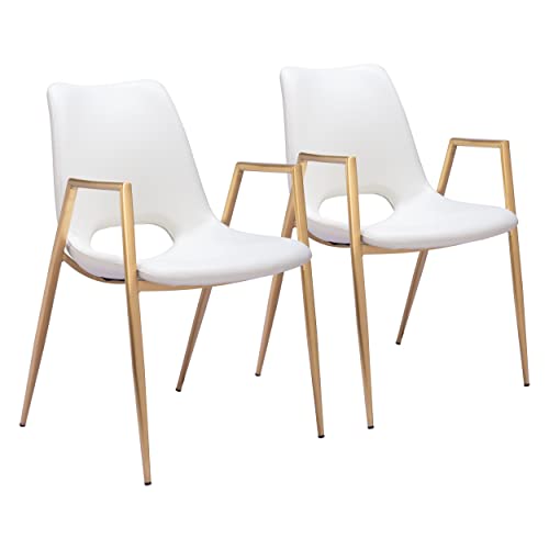 Zuo Desi Dining Chair White & Gold