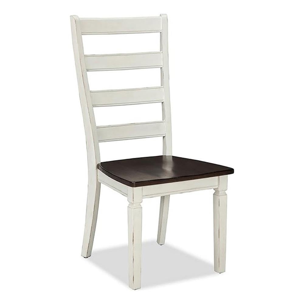 Intercon Glennwood Ladderback Side Chair, Rubbed White Charcoal