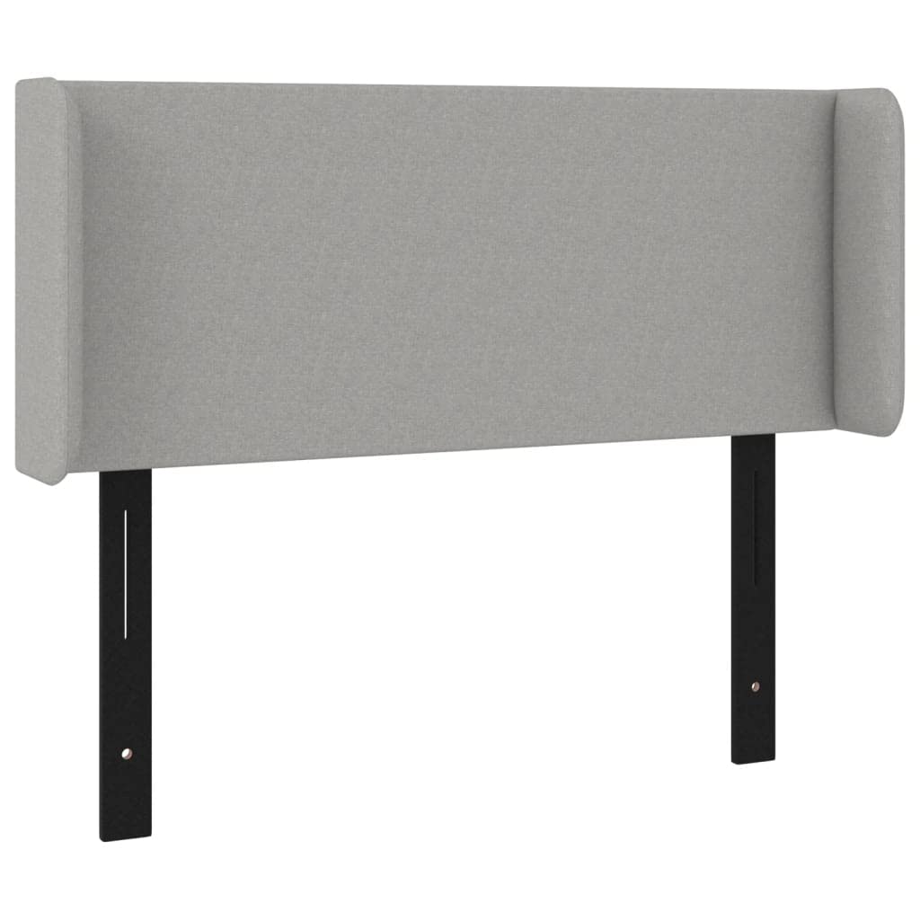vidaXL LED Headboard, Upholstered Headboard for Bed Home, Bed Headboard with LED Light, Bedroom Furniture, Light Gray 40.6&quot;x6.3&quot;x30.7&quot;/34.6&quot; Fabric