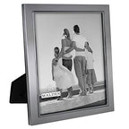 Malden International Designs Uptown Matte Silver With Silver Fashion Metal Frame, 8X10, Silver