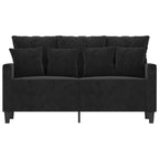 vidaXL Modern 2-Seater Black Velvet Sofa with Sturdy Metal Frame – Deep Comfort Seat - Ideal for Living Room, Lounge, or Home Office