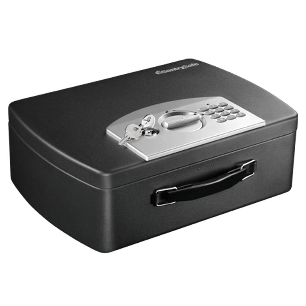 Sentrysafe Portable Black Safe Box With Digital Keypad Lock, Small Steel Travel Safe With Carrying Handle For Money, Passport, 0