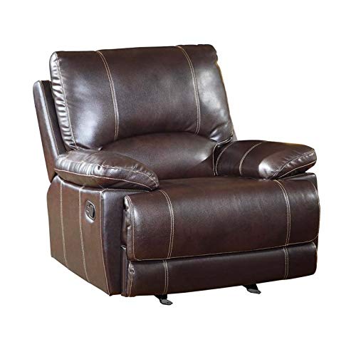 HomeRoots 42' Brown Stylish Leather Reclining Chair