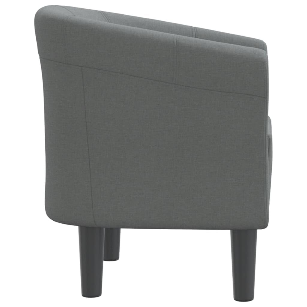 vidaXL Tub Chair - Dark Gray Fabric Accent Armchair for Living Room, Bedroom, Office - Comfortable, High-Density Foam, Durable Plywood and Pinewood Frame