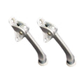 Qcaa Heavy Duty Kickdown Door Stopper, 4', Zinc Die Cast, Satin Chrome, 2 Pack, Made In Taiwan