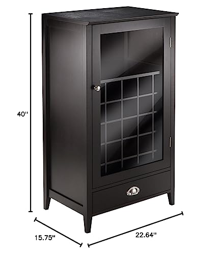 Ergode 25 Bottle Slot Modular Bar Cabinet | Stylish & Flexible | Display Wooden Shelves | Modern Design | Minimal Assembly Required