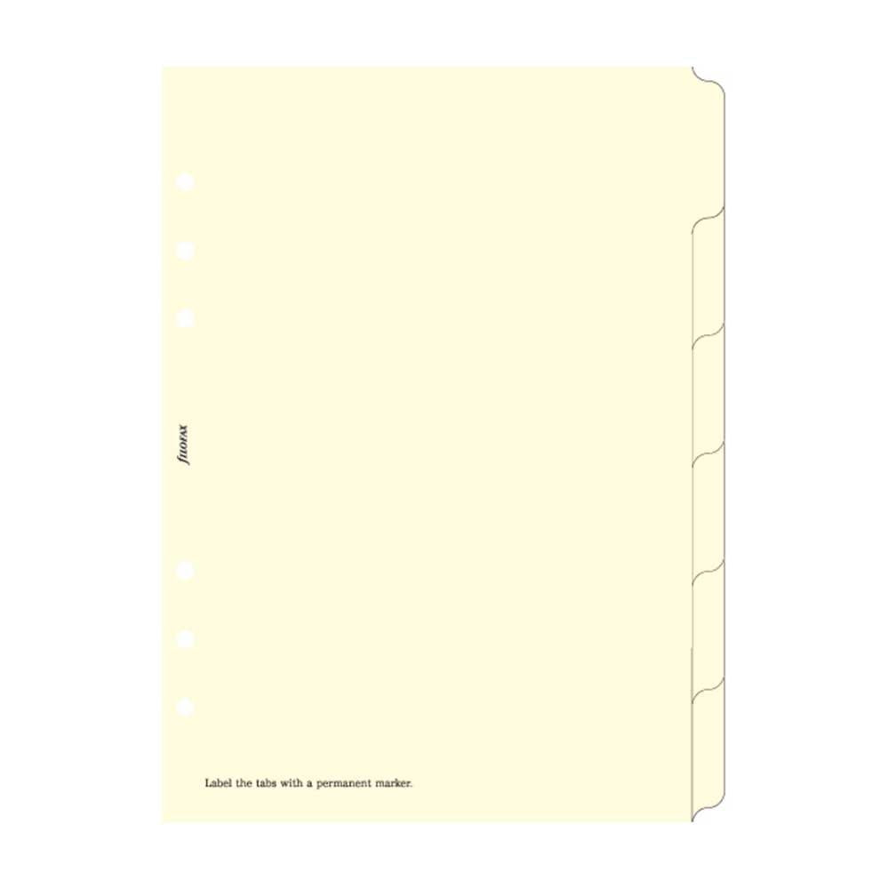 Filofax A5 6 Blank Index Cream (B341680)