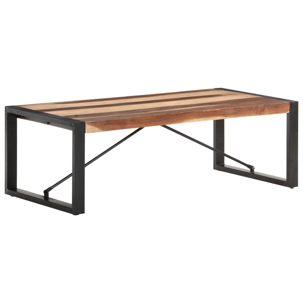 vidaXL Industrial Coffee Table with Solid Wood Construction and Sheesham Finish, 47.2&quot;x23.6&quot;x15.7&quot; Size, Serves as Coffee Table, Accent Table, or Living Room Table