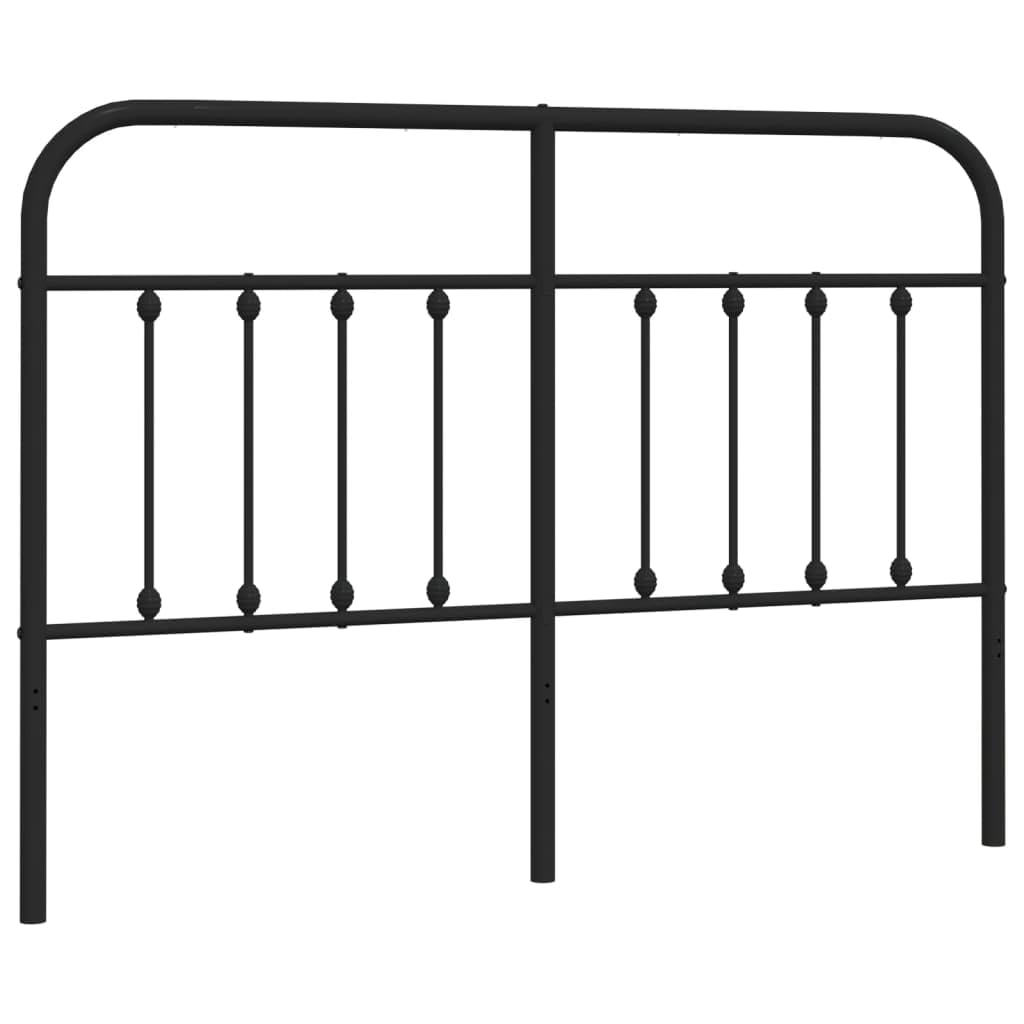 vidaXL 39.4-Inch Black Metal Headboard for Full Size Beds, Durable Steel Frame in Classic Farmhouse Style, Easy Assembly, Ideal for Reading & Watching TV