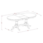 East West Furniture PVT-SBR-TP Plainville Kitchen Table - an Oval Dining Table Top with Butterfly Leaf & Double Pedestal Base, 42x78 Inch, Saddle Brown