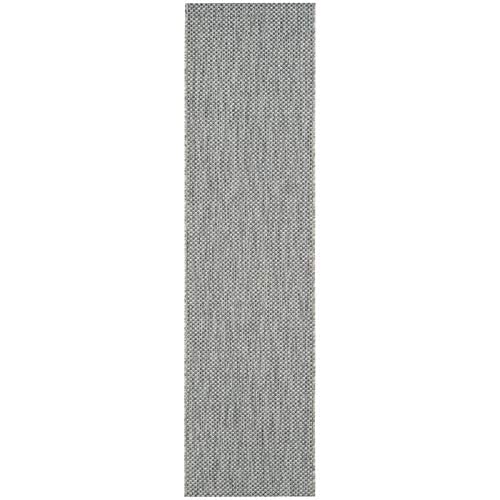 Safavieh Courtyard Collection 2'3' X 10' Grey/Navy Cy8521 Indoor/ Outdoor Patio Backyard Mudroom Runner Rug