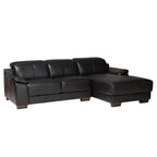 Baxton Studio Reverie Black Leather Sectional Sofa With Right Facing Chaise