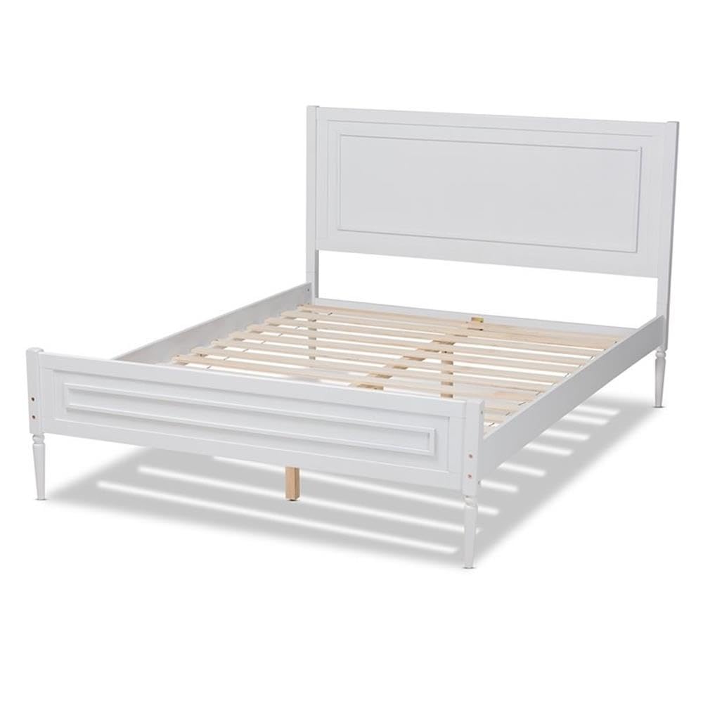 Baxton Studio Daniella Modern and Contemporary White Finished Wood Full Size Platform Bed