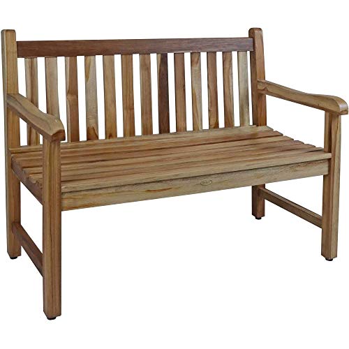 HomeRoots Compact Teak Outdoor Bench - Thumbnail 2