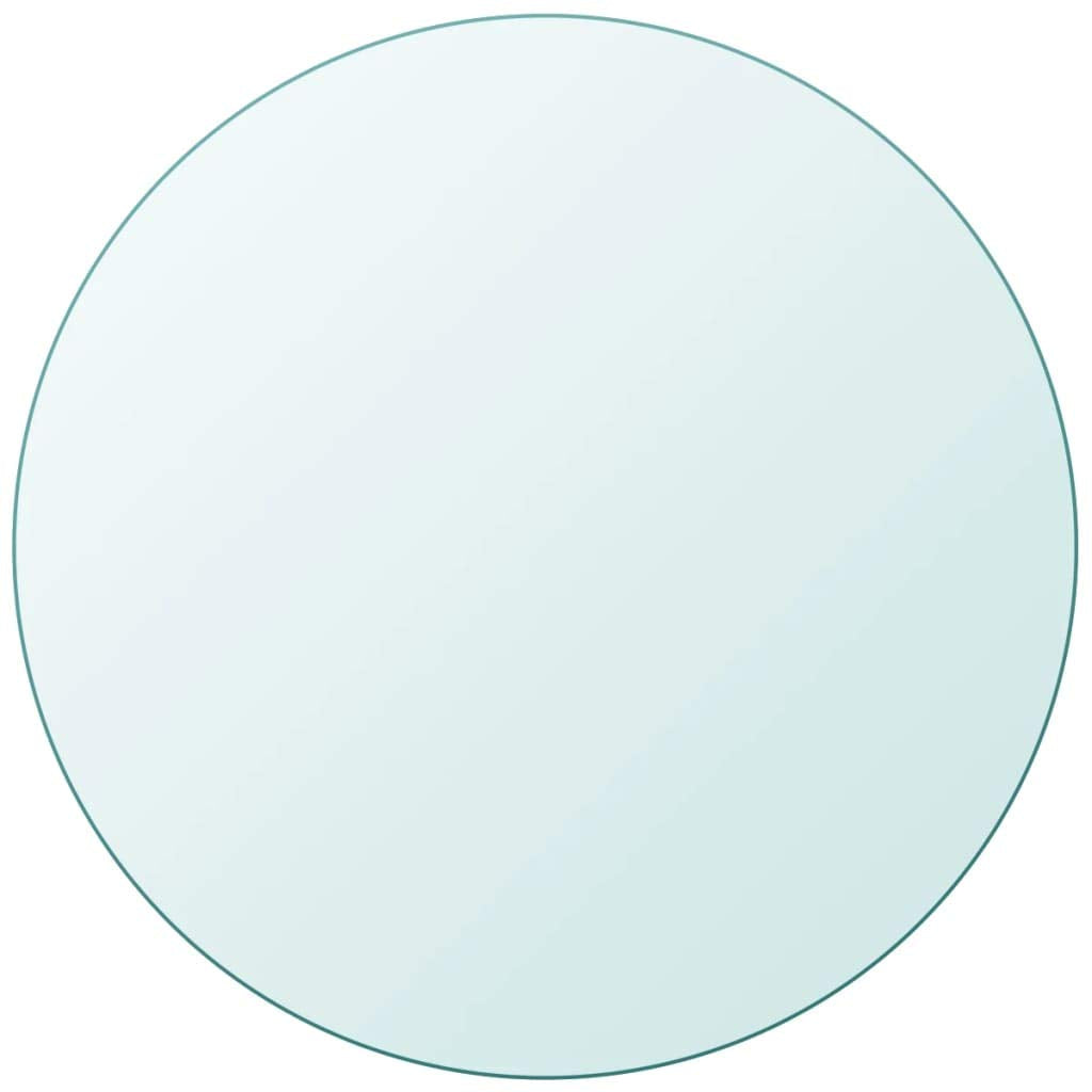 Table Top Glass Round 19.7" Clear Tempered Replacement Protection Cover - Thumbnail 2