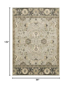 HomeRoots 508849 8 x 11 ft. Gray Brown Tan & Beige Oriental Power Loom Stain Resistant Rectangle Area Rug